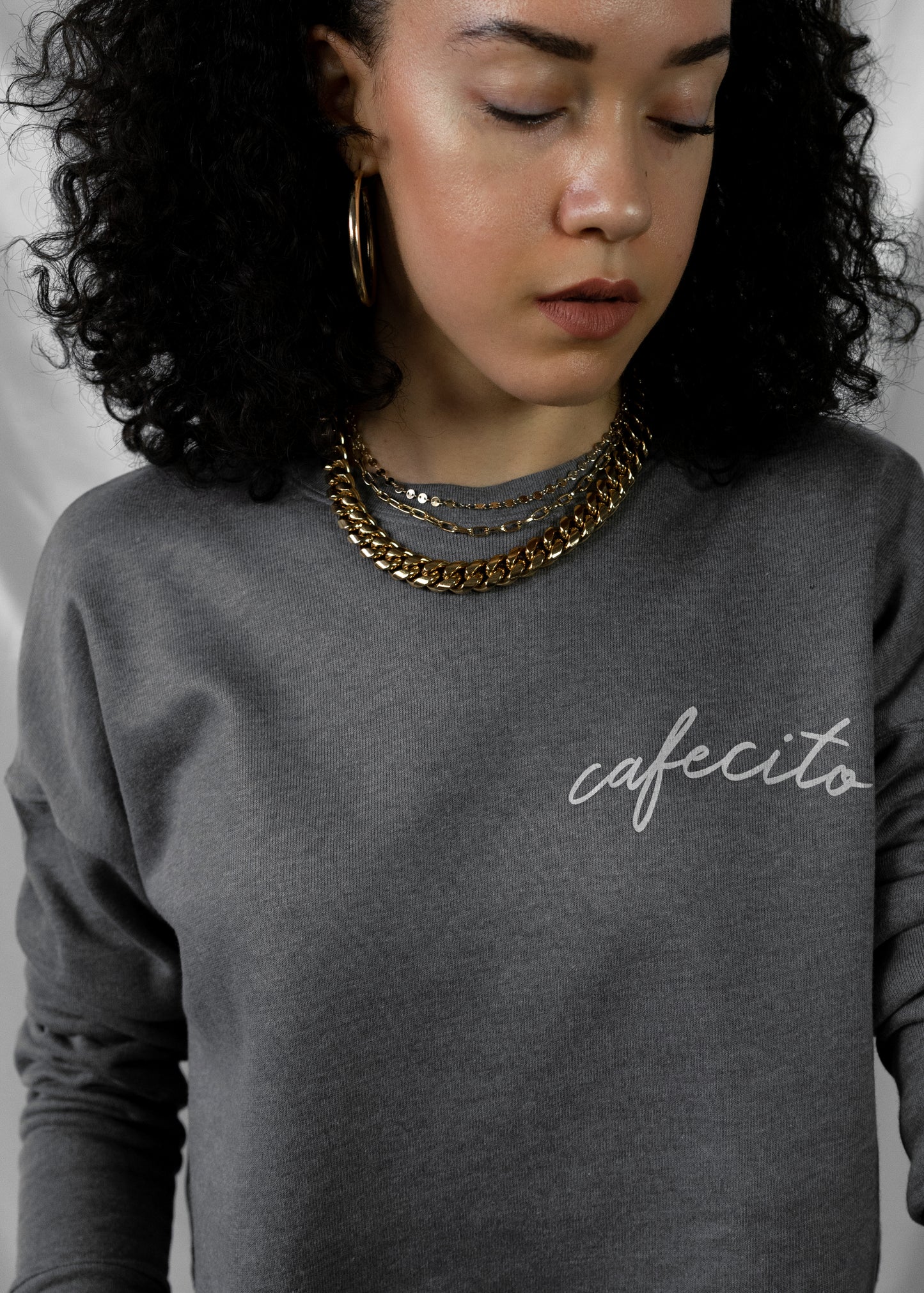 Cafecito Cropped Crew Fleece Sweatshirt - CELESTE SOL Jewelry