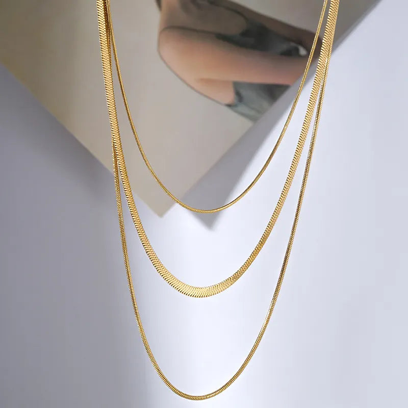 Triple 2025 gold necklace