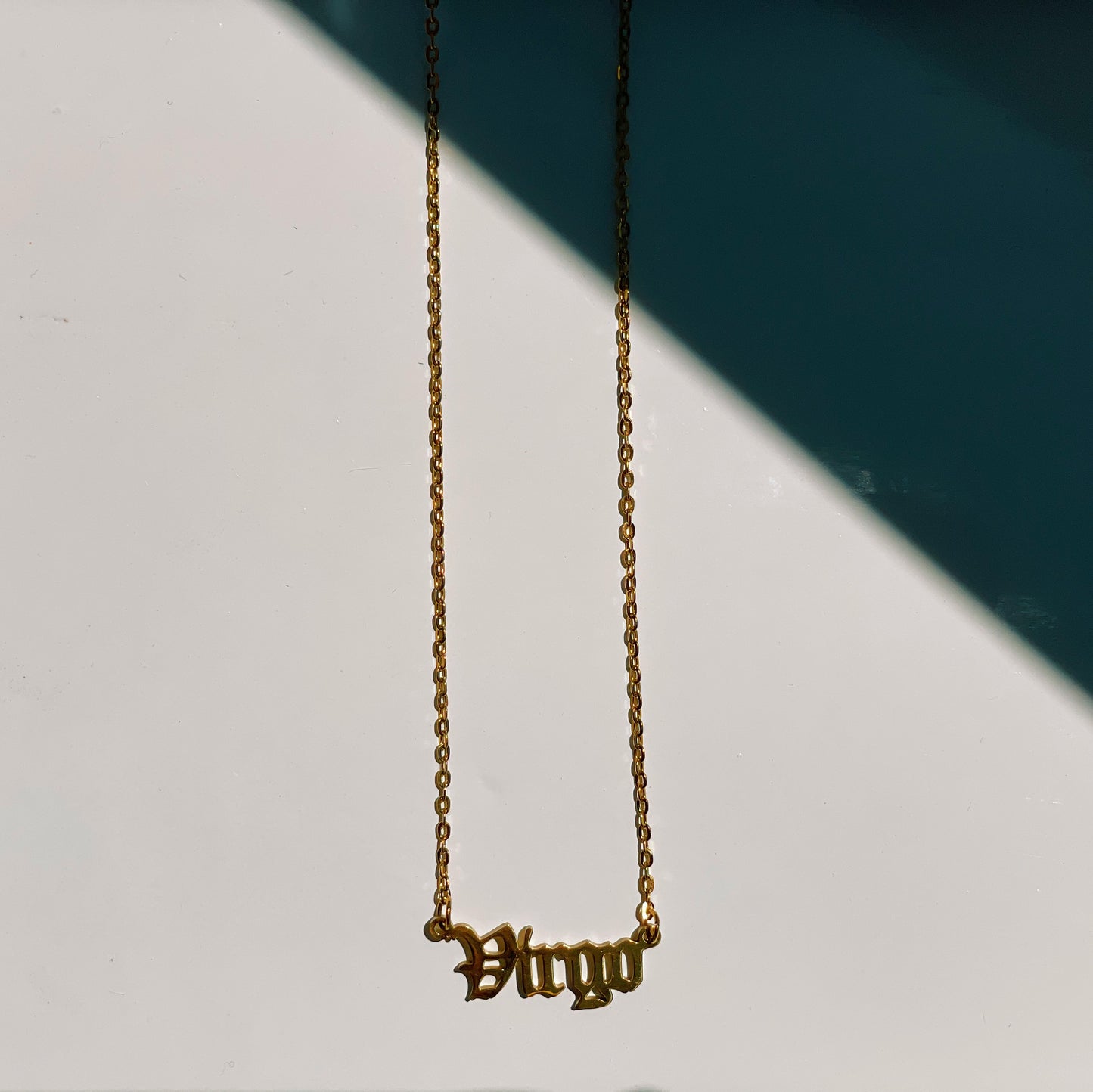 Virgo Zodiac Nameplate Necklace - CELESTE SOL Jewelry