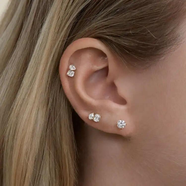 Doble CZ Ear Stud