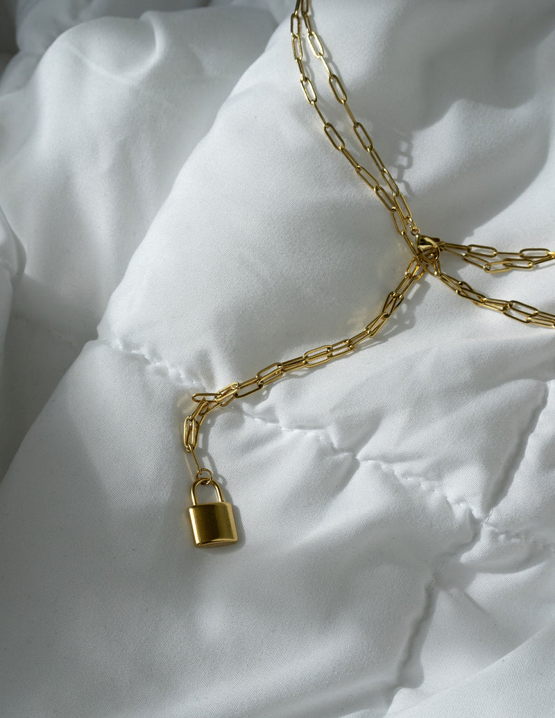 Patricia Padlock Pendant Wrap Necklace - CELESTE SOL Jewelry 