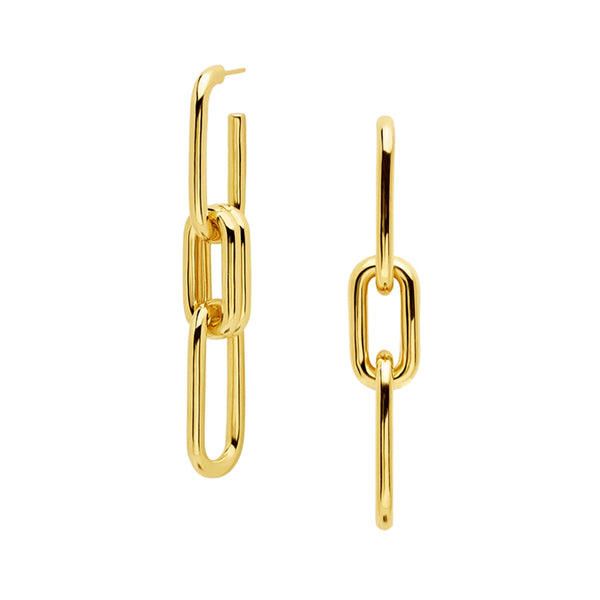 3-Way Gold Link Chain Drop Earrings