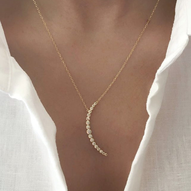 Half Luna CZ Necklace