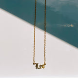Leo Zodiac Nameplate Necklace - CELESTE SOL Jewelry 