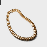 14MM Wide Curb Chain Chunky Gold 18" inch long Cuban Link Necklace  on a white backdrop